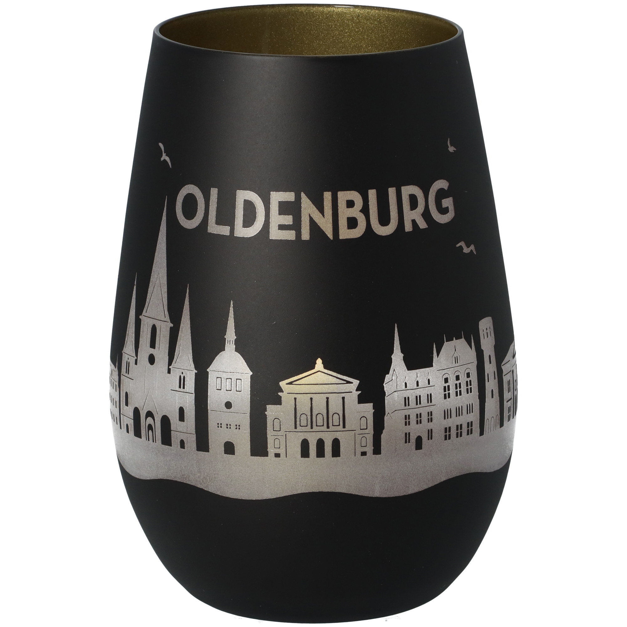 Windlicht Skyline Oldenburg Schwarz/Gold Windlicht Skyline Oldenburg Schwarz/Gold
