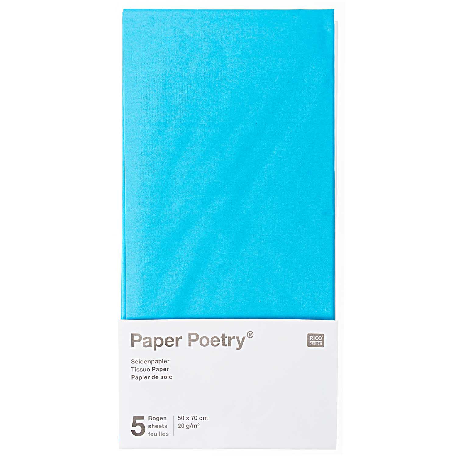 Seidenpapier Ozeanblau, 5 Bögen