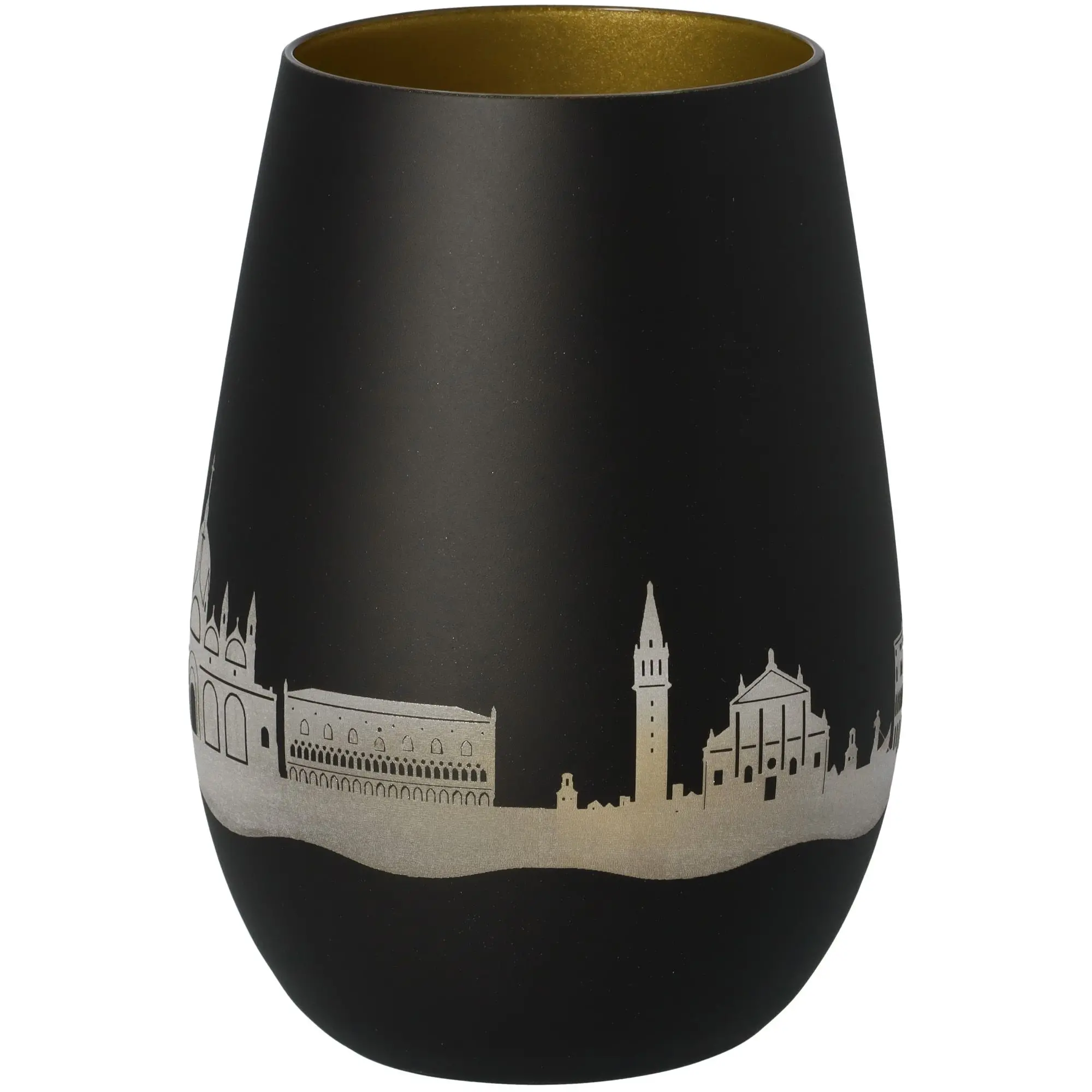 Windlicht Skyline Venedig Schwarz/Gold