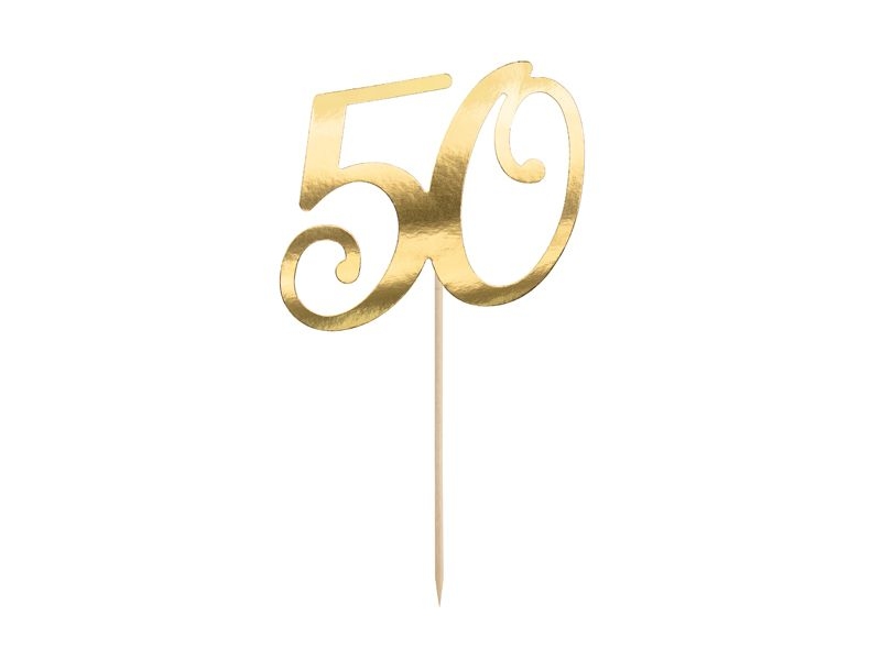 Cake Topper zum 50. Geburtstag, Gold Cake Topper zum 50. Geburtstag, Gold