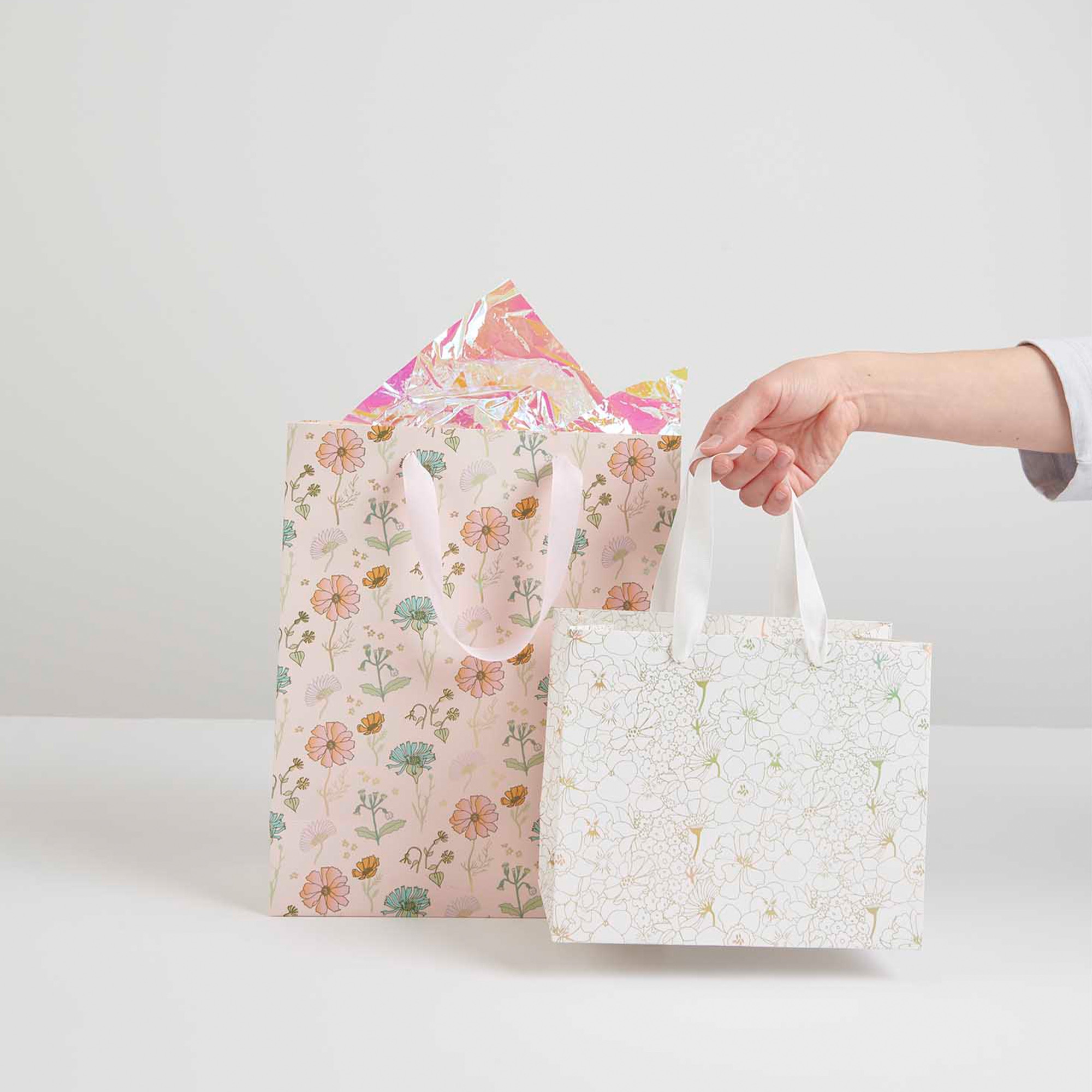 Geschenktüte Gold Blumen