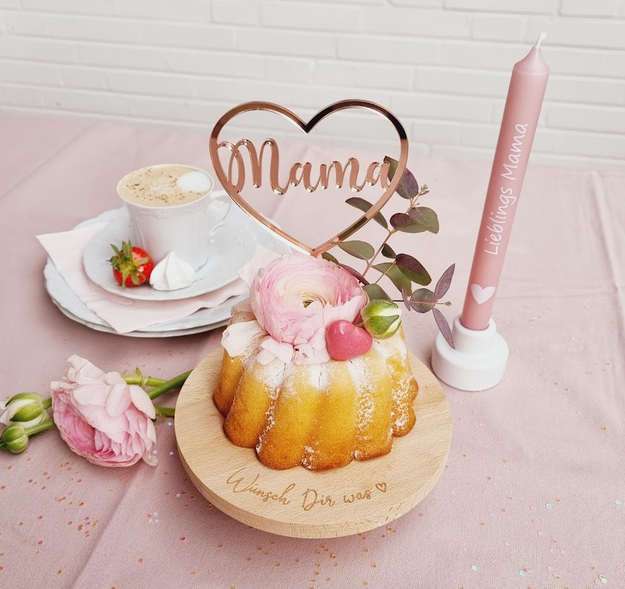 Cake Topper "Mama" Herz klein aus Acryl Cake Topper "Mama" Herz klein aus Acryl