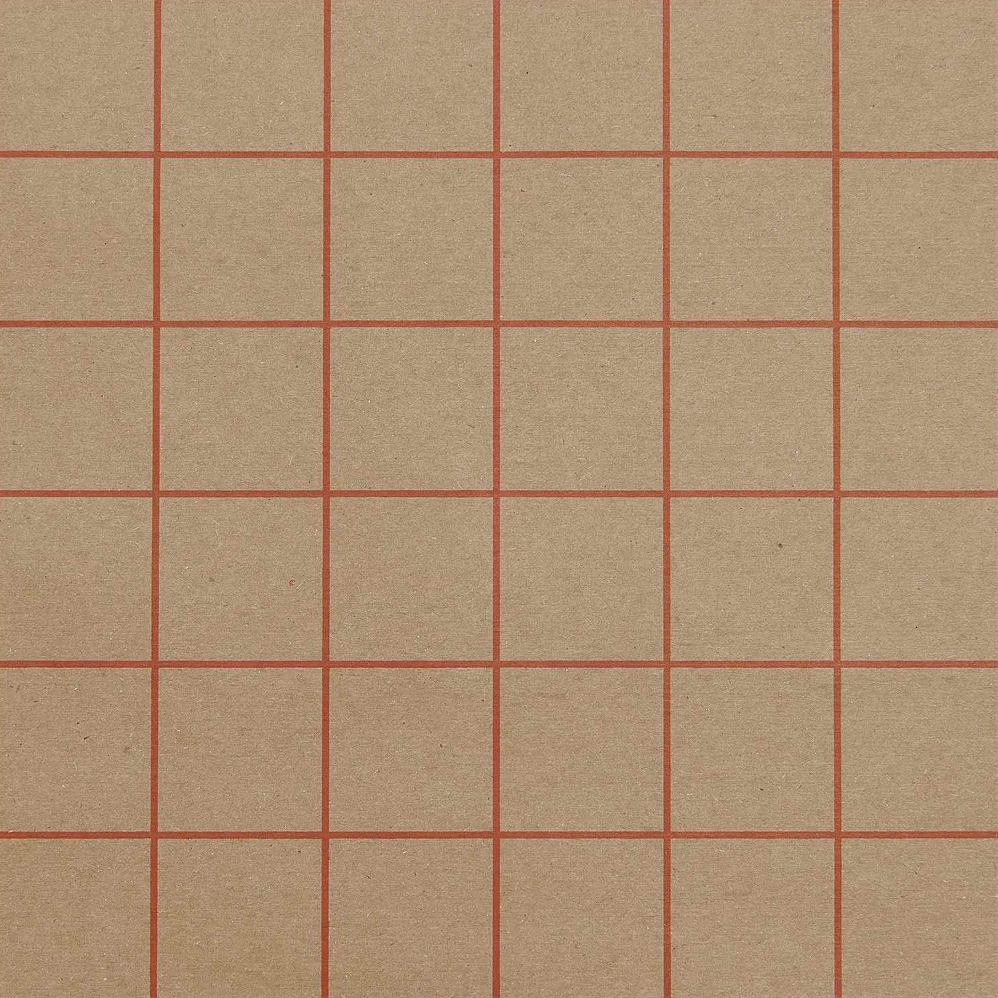 Geschenkpapier auf Rolle, Raster Kraftpapier "Rot" 2m