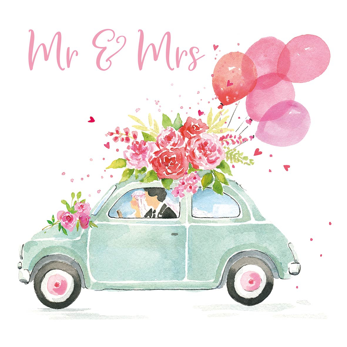 20 Servietten "Mr & Mrs", im Auto 20 Servietten "Mr & Mrs", im Auto