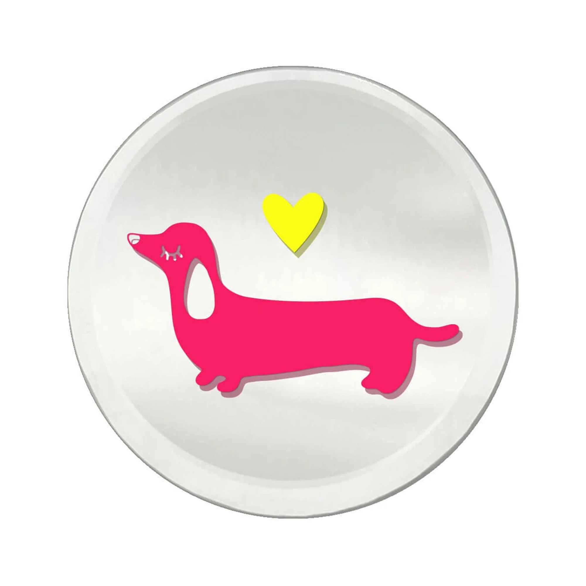 Spiegel-Untersetzer "Dackel" Porzellan, Töpferei, Teller, Essen, Mahlzeit