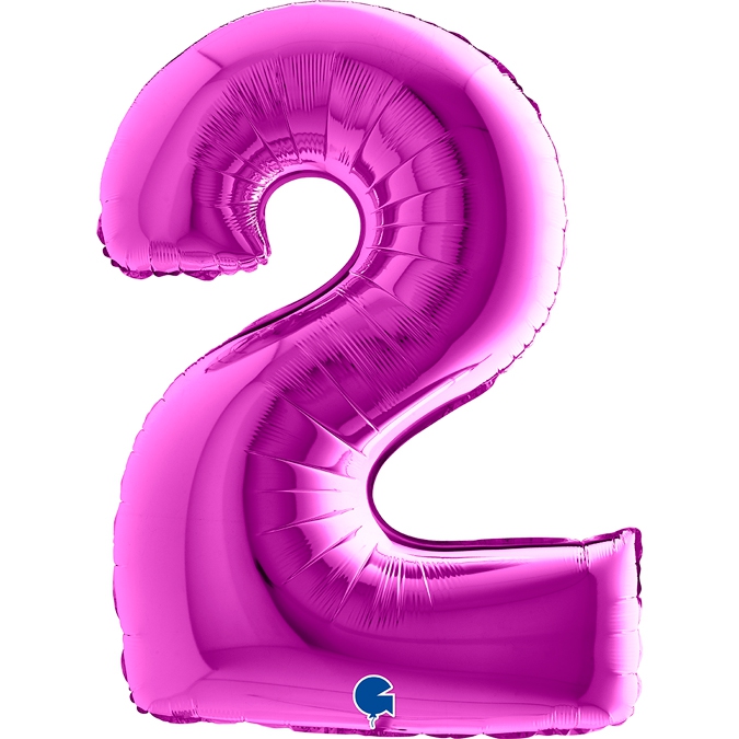 Folienballon Zahl 2 Lila 100cm Folienballon Zahl 2 Lila 100cm