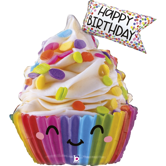 Folienballon Happy Birthday "Cupcake" 79cm