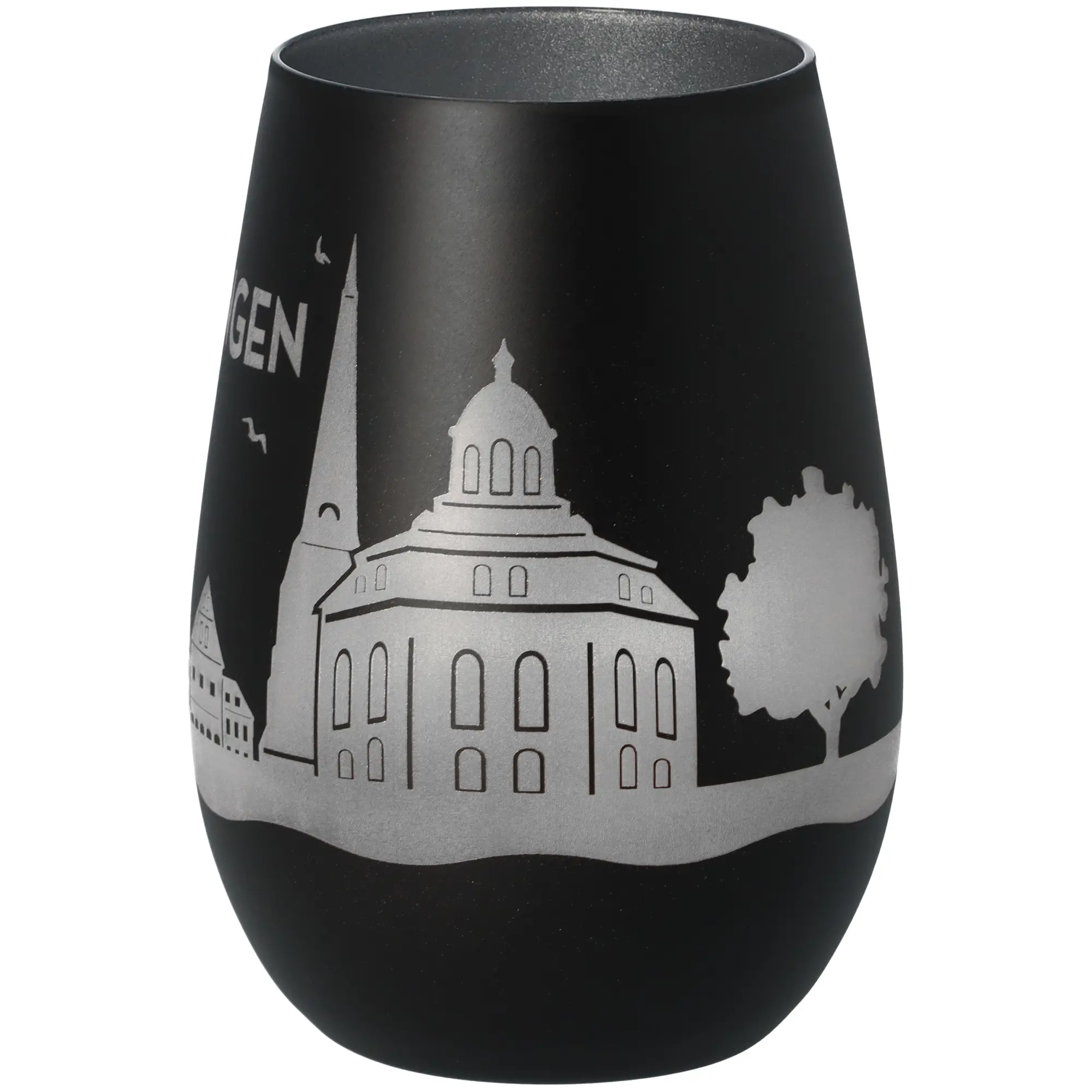 Windlicht Skyline Rellingen Schwarz/Silber