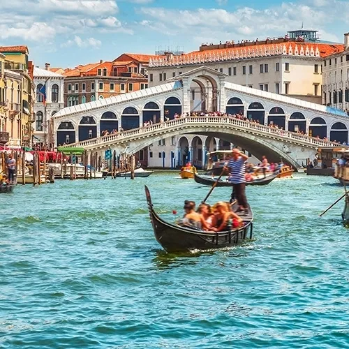 Gondelboot, Venedig, Brücke, Wasserstraße, Touristenboot