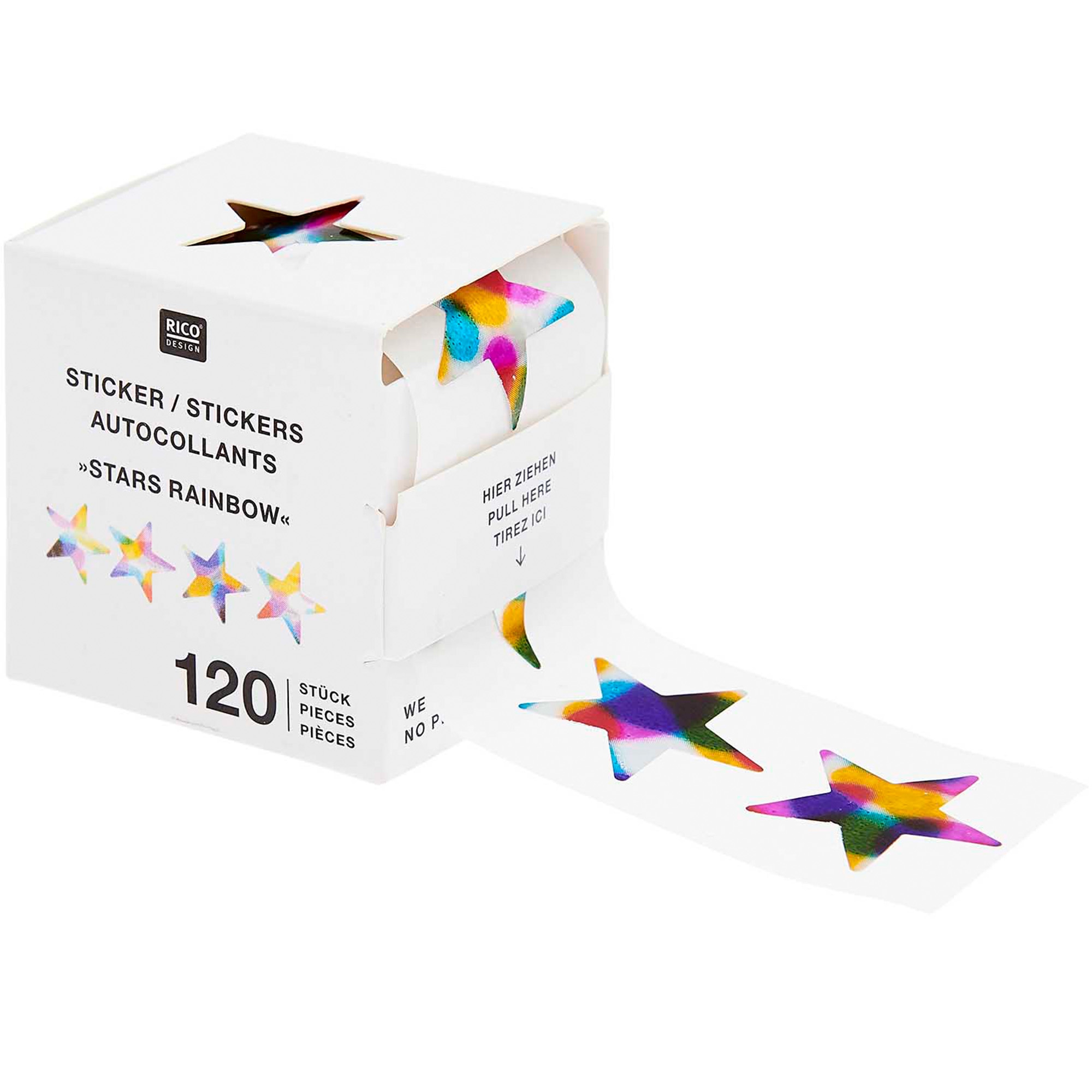 Sticker Sterne, Regenbogen, 120 Stk.