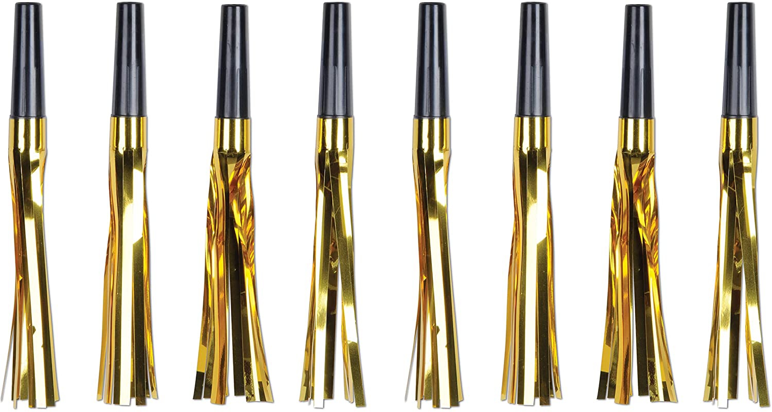 8 Fransentröten, Gold/Schwarz 8 Fransentröten, Gold/Schwarz