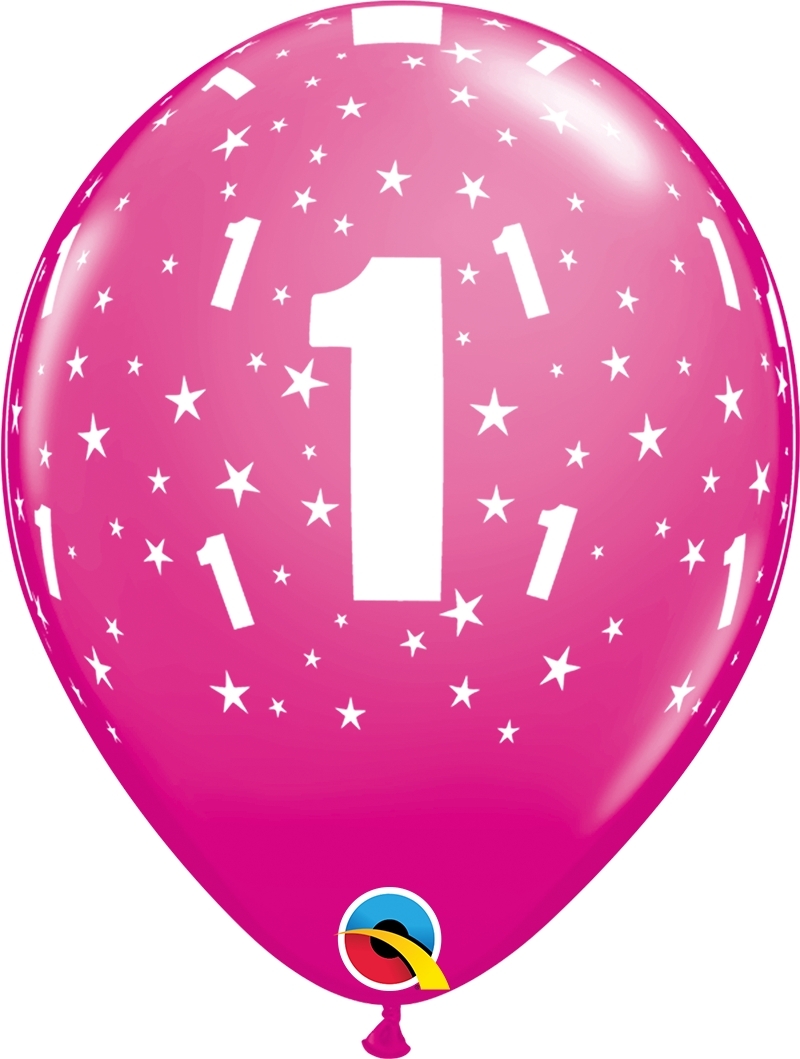 Qualatex Latexballon 1. Geburtstag verschiedene Farben Ø 30cm