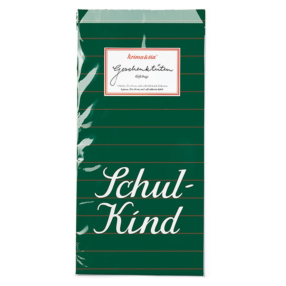6 Papier Geschenketüten - Schulkind 6 Papier Geschenketüten - Schulkind