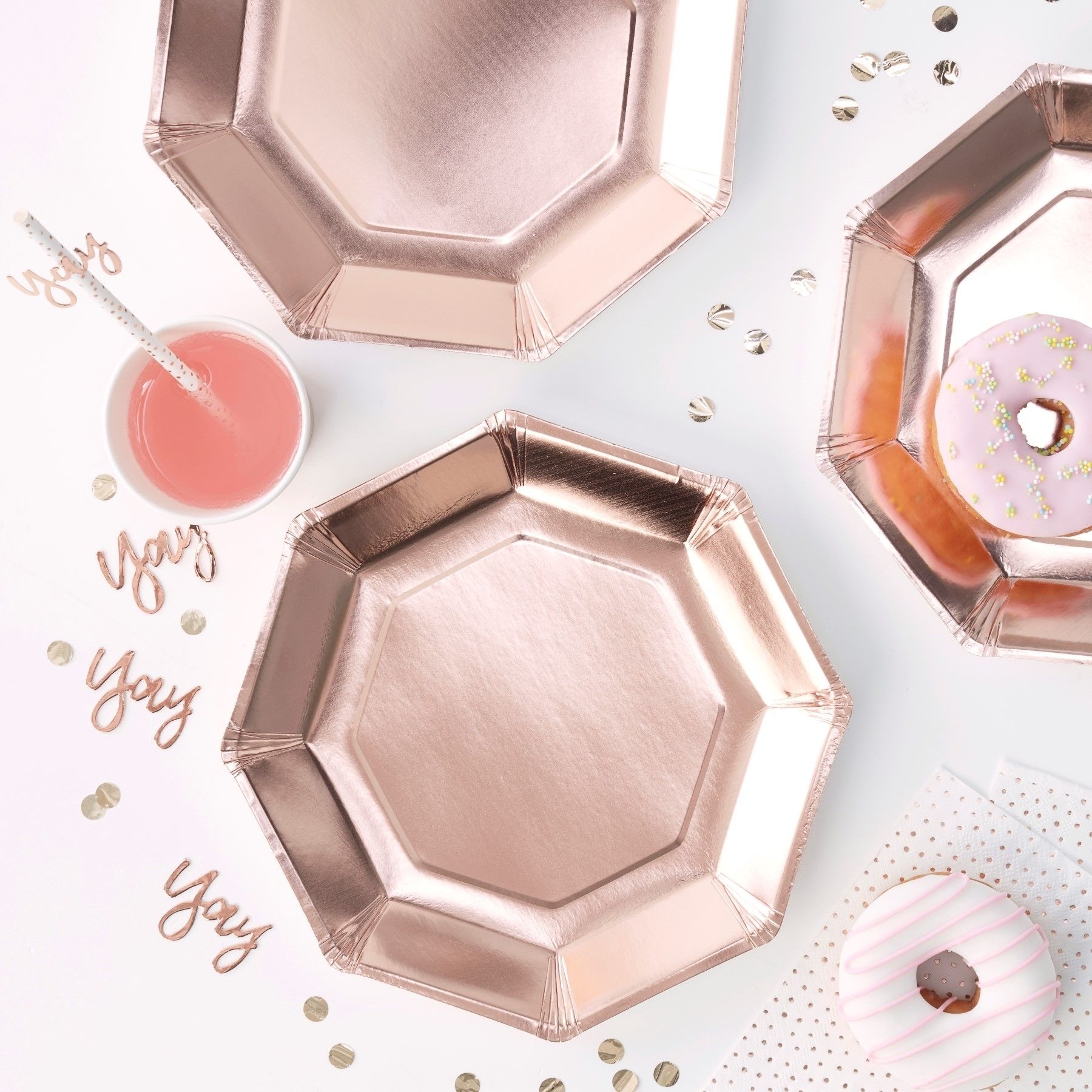 Pick & Mix - 8 roségoldene Pappteller Pick & Mix - 8 roségoldene Pappteller