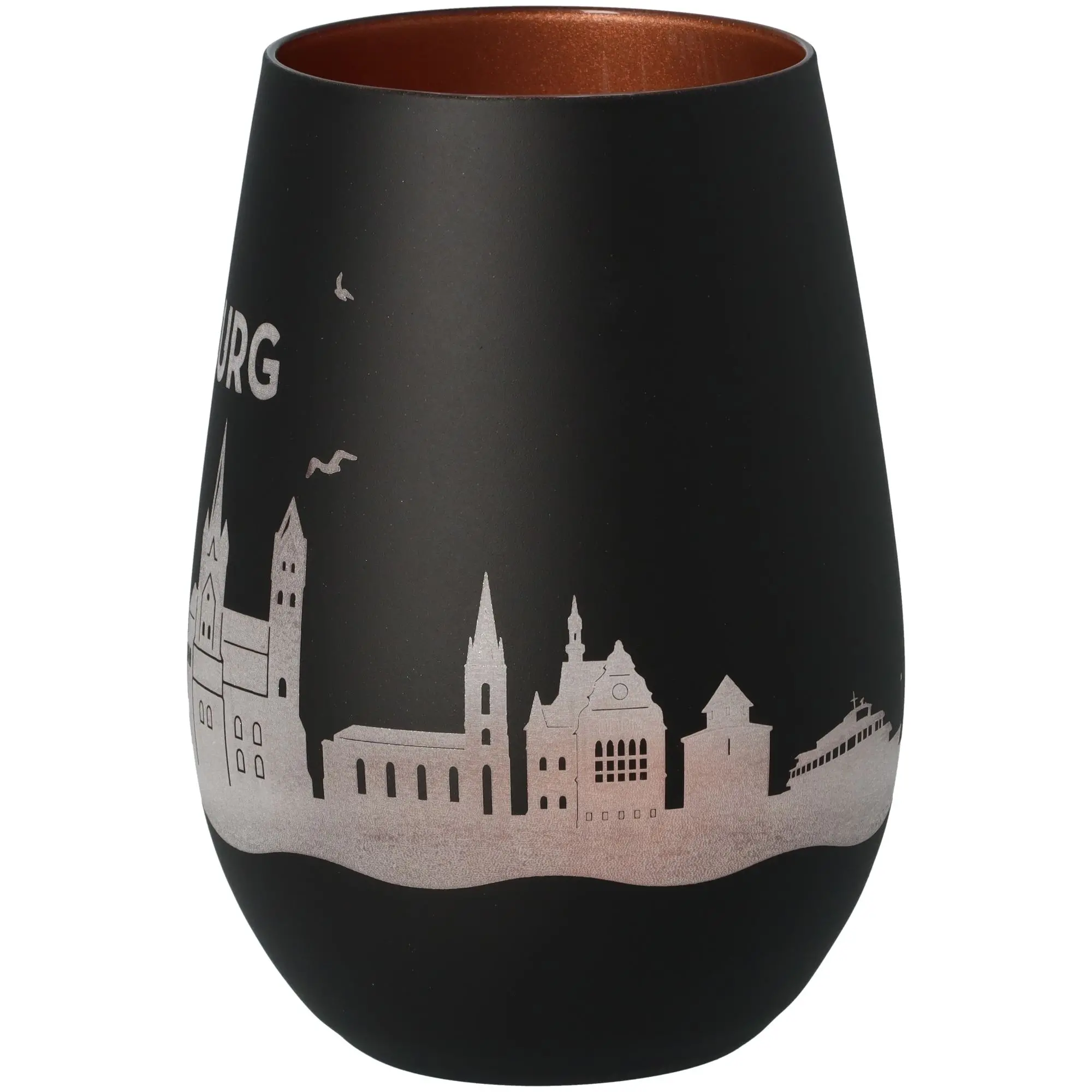 Windlicht Skyline Limburg Schwarz/Bronze
