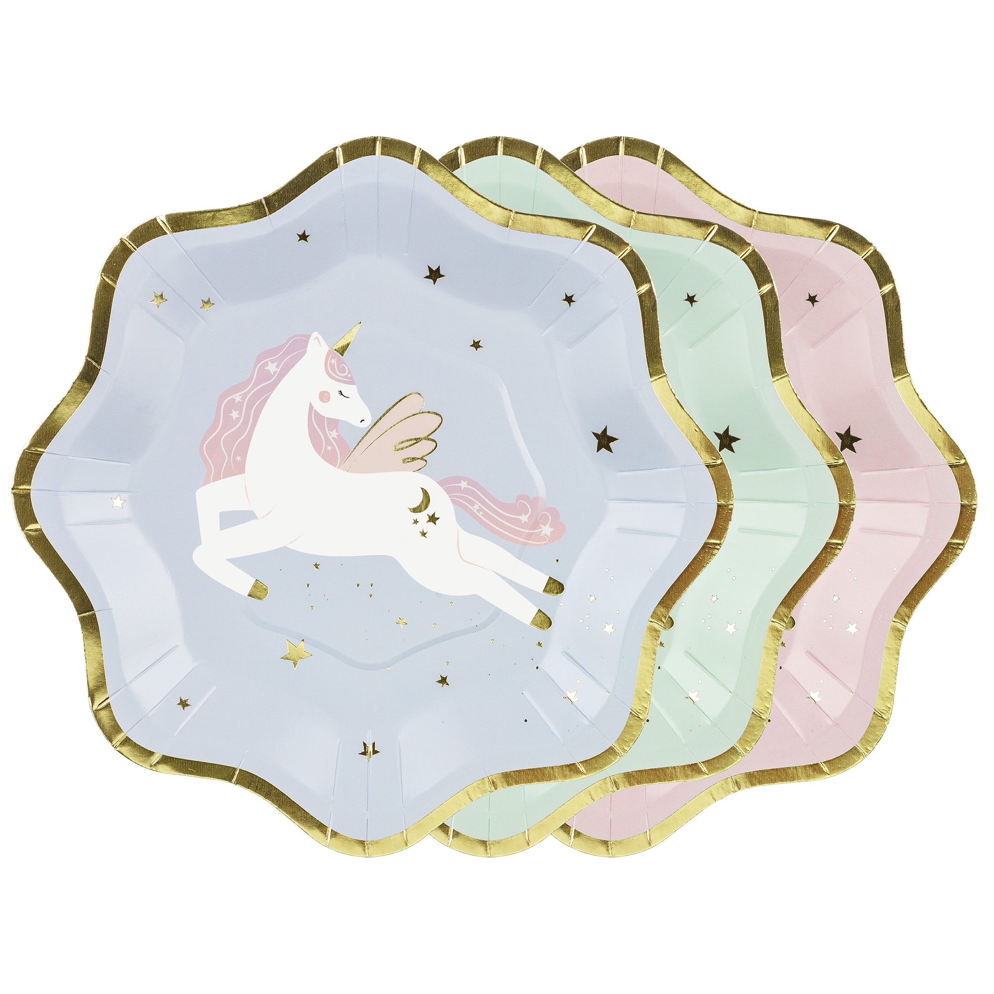 6546fc9134bde1a9970cfa8447b6767378d5d9b6 6 Pappteller "Einhorn" 18 cm