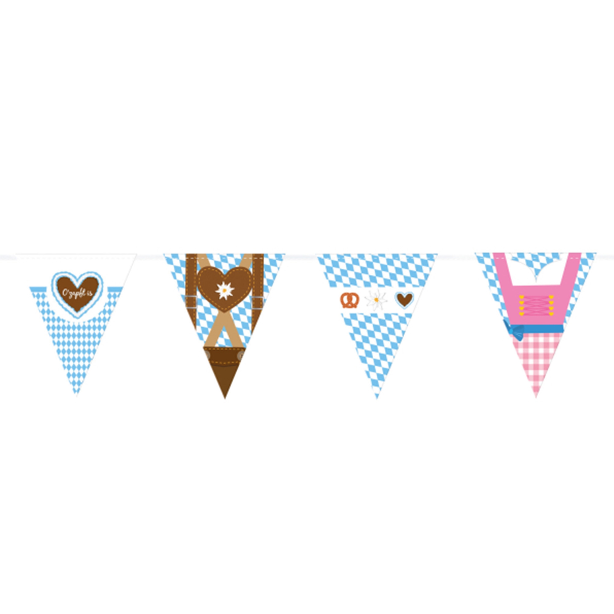 Wimpelkette Oktoberfest 4 m Sahne, Nachtisch, Essen, Eiscreme, Dreieck