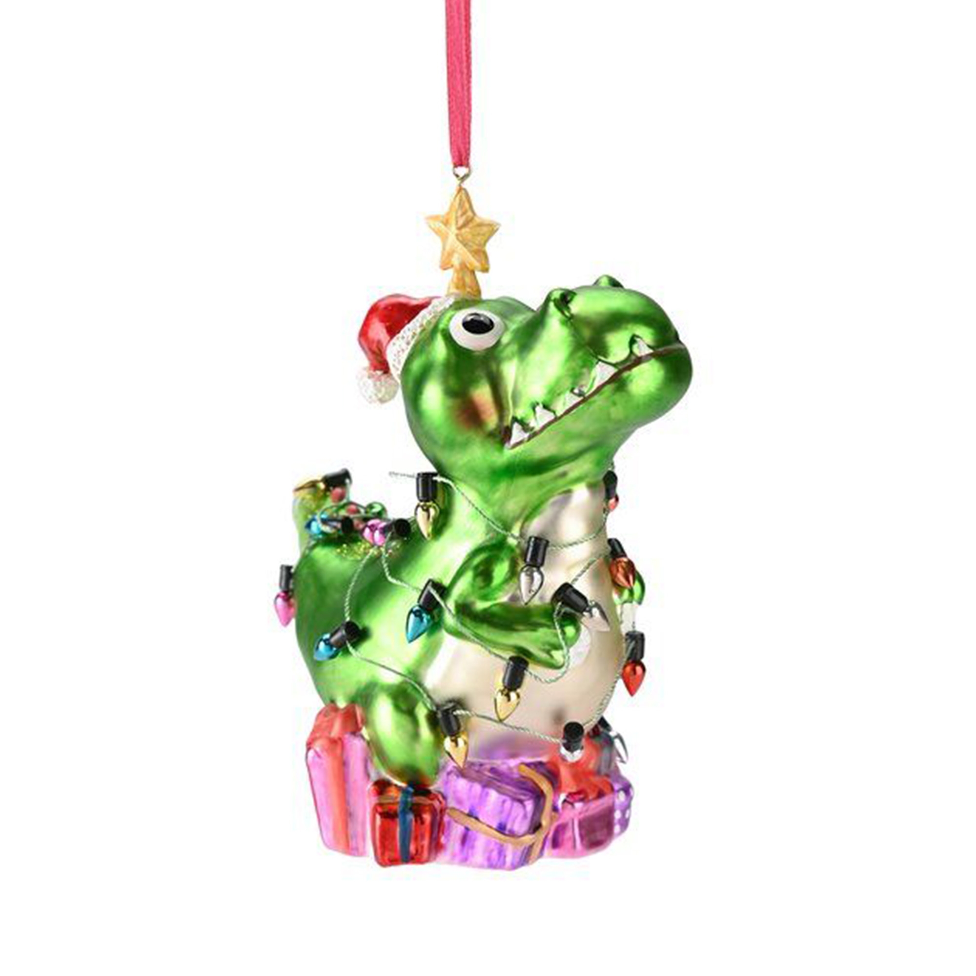 Weihnachtskugel "Krokodil mit Lichterkette" Zubehor