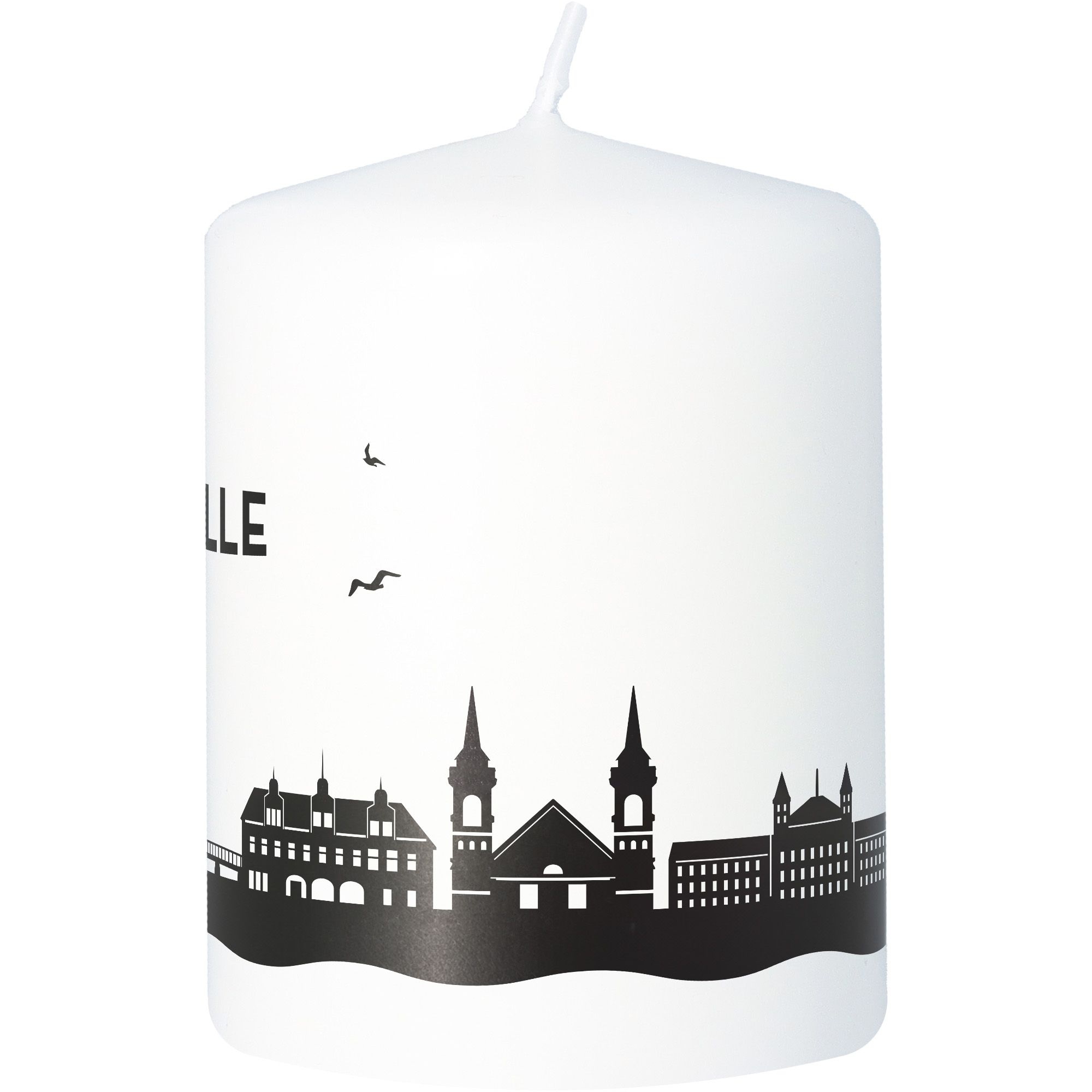 Stumpenkerze Skyline Celle Weiß Stumpenkerze Skyline Celle Weiß