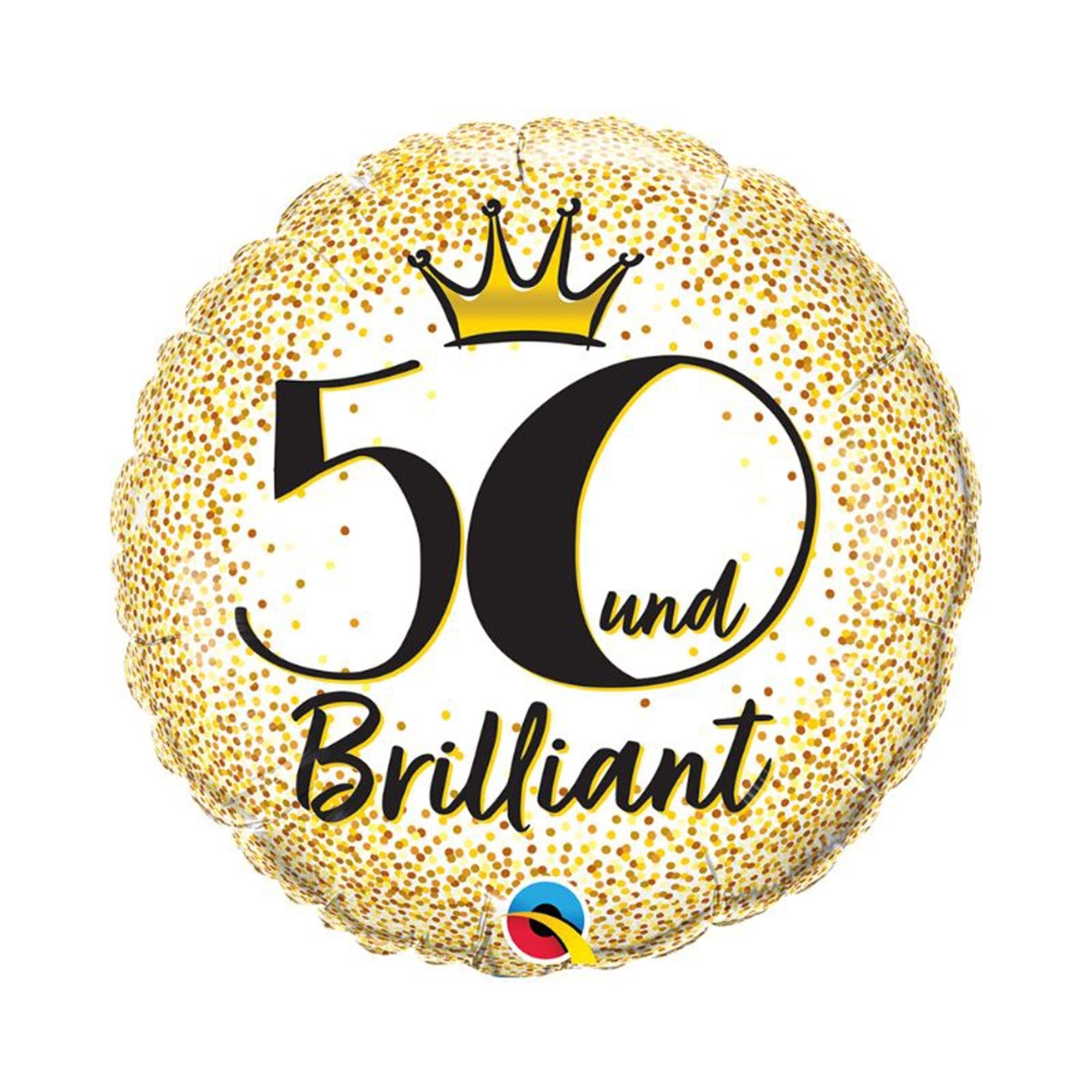 Folienballon gepunktet "50 und Brilliant" 45cm