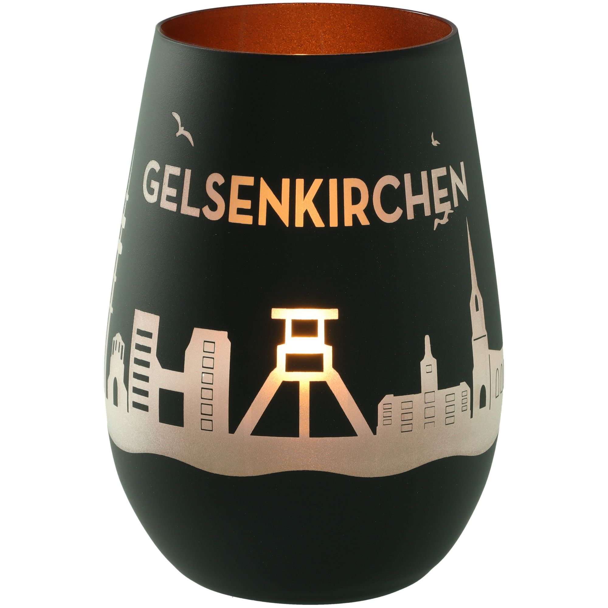 Windlicht Skyline Gelsenkirchen Schwarz/Bronze Windlicht Skyline Gelsenkirchen Schwarz/Bronze