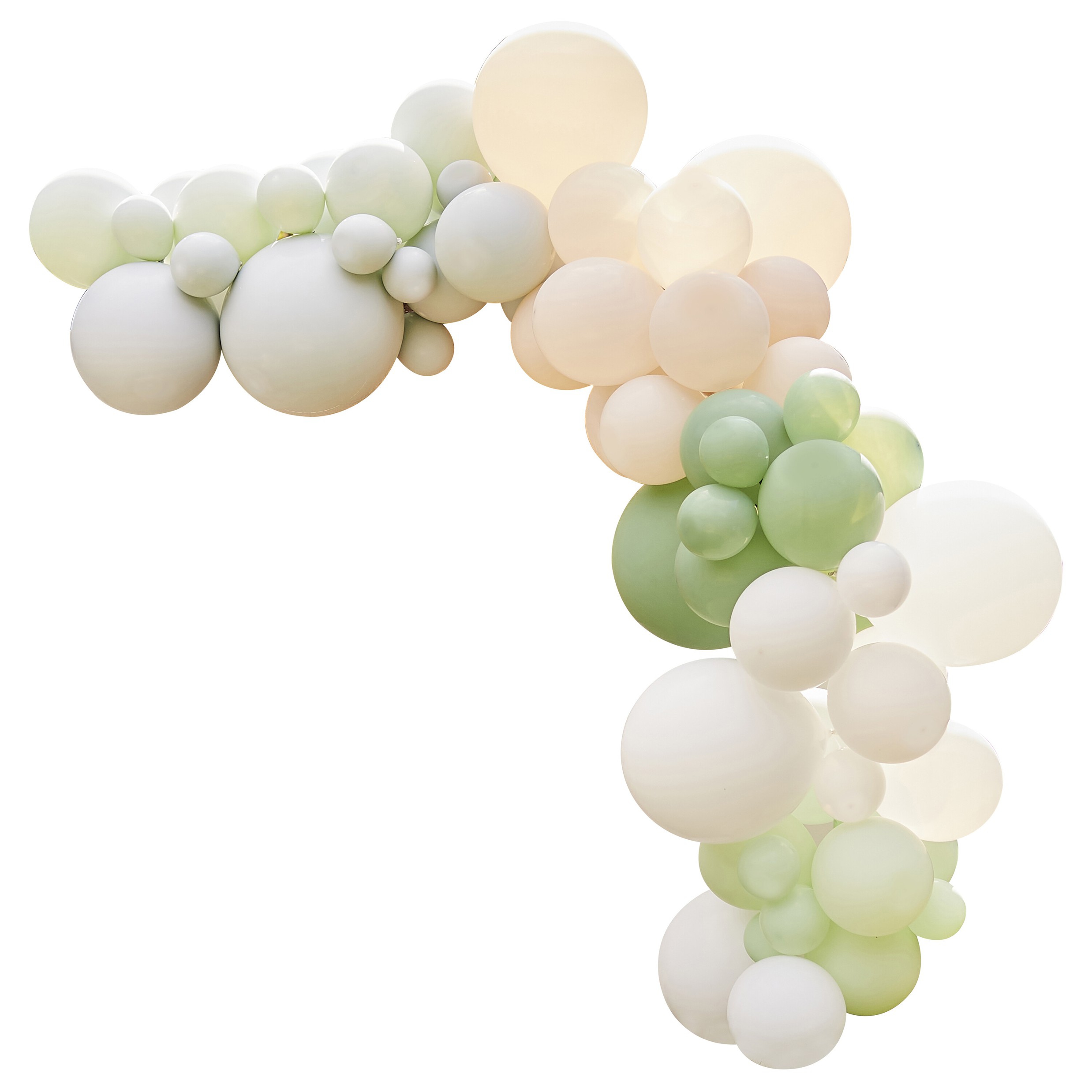 DIY Ballongirlande zum Selberbauen - Nude/Weiß/Pastellgrün