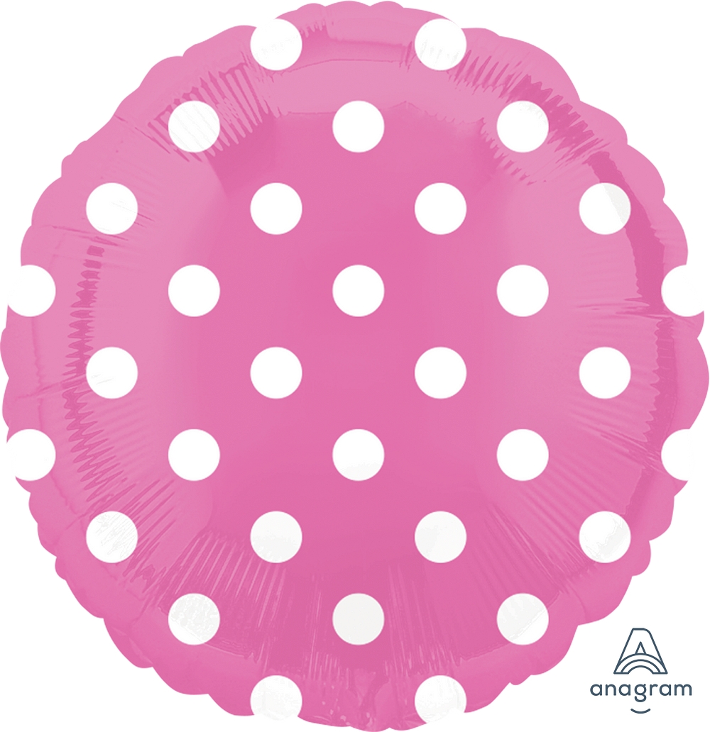 Folienballon Rosa Polka Dots 43cm Folienballon Rosa Polka Dots 43cm