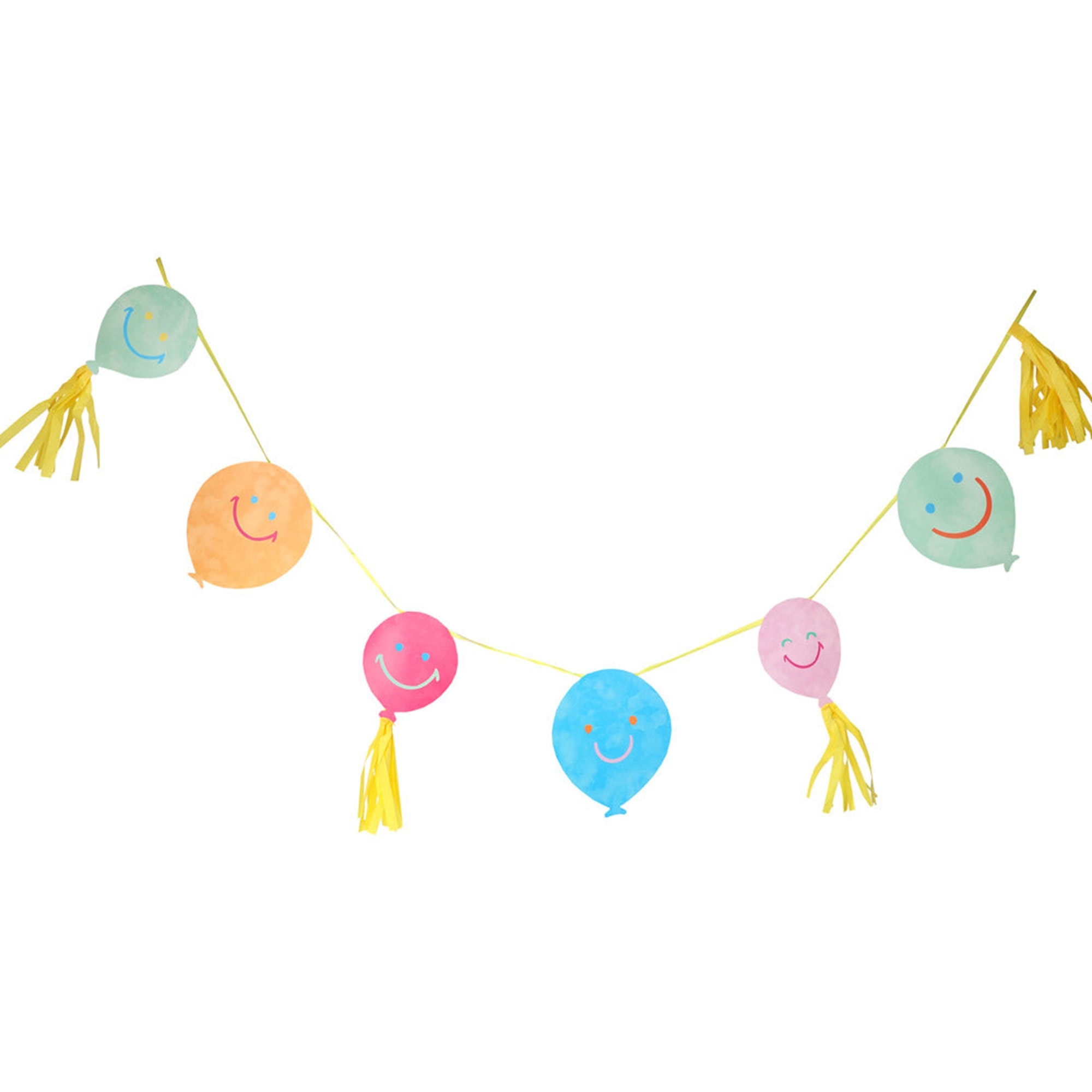 Girlande "Happy Face Balloon" 3 m Zubehor, Schmuck, Halskette, Kunst, Kunsthandwerk