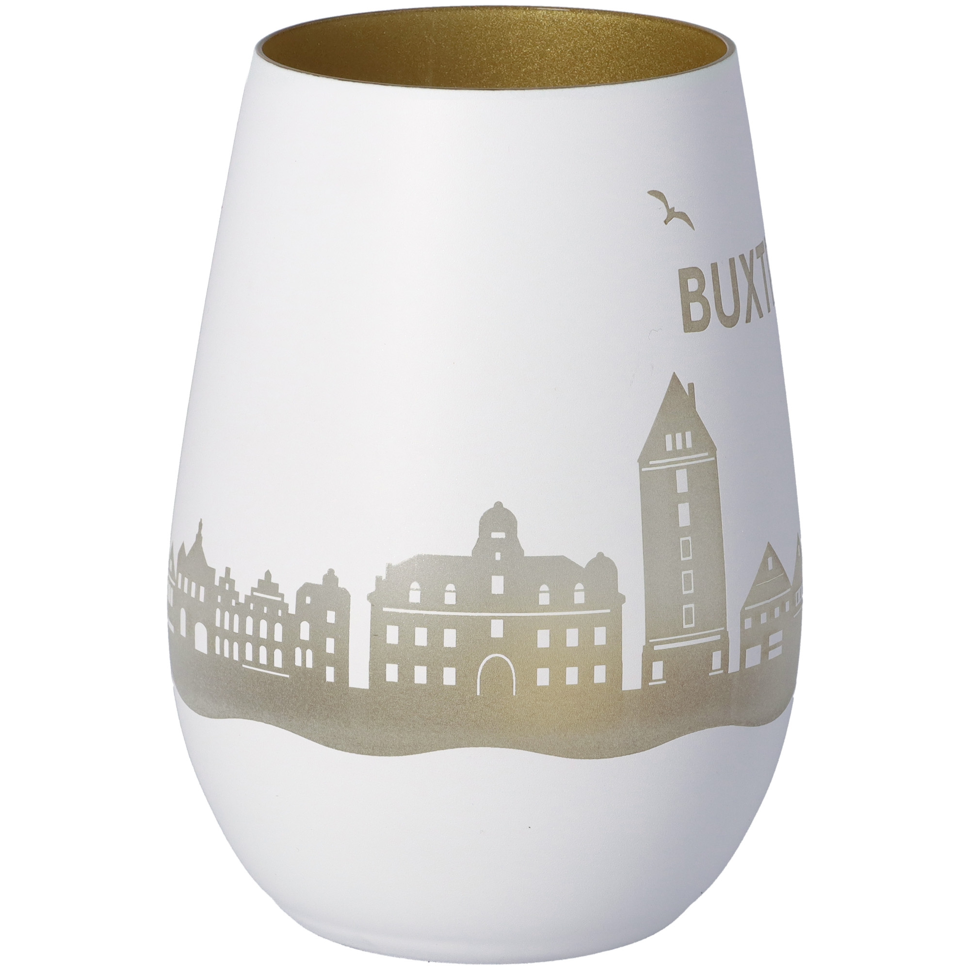 Windlicht Skyline Buxtehude Weiß/Gold Windlicht Skyline Buxtehude Weiß/Gold