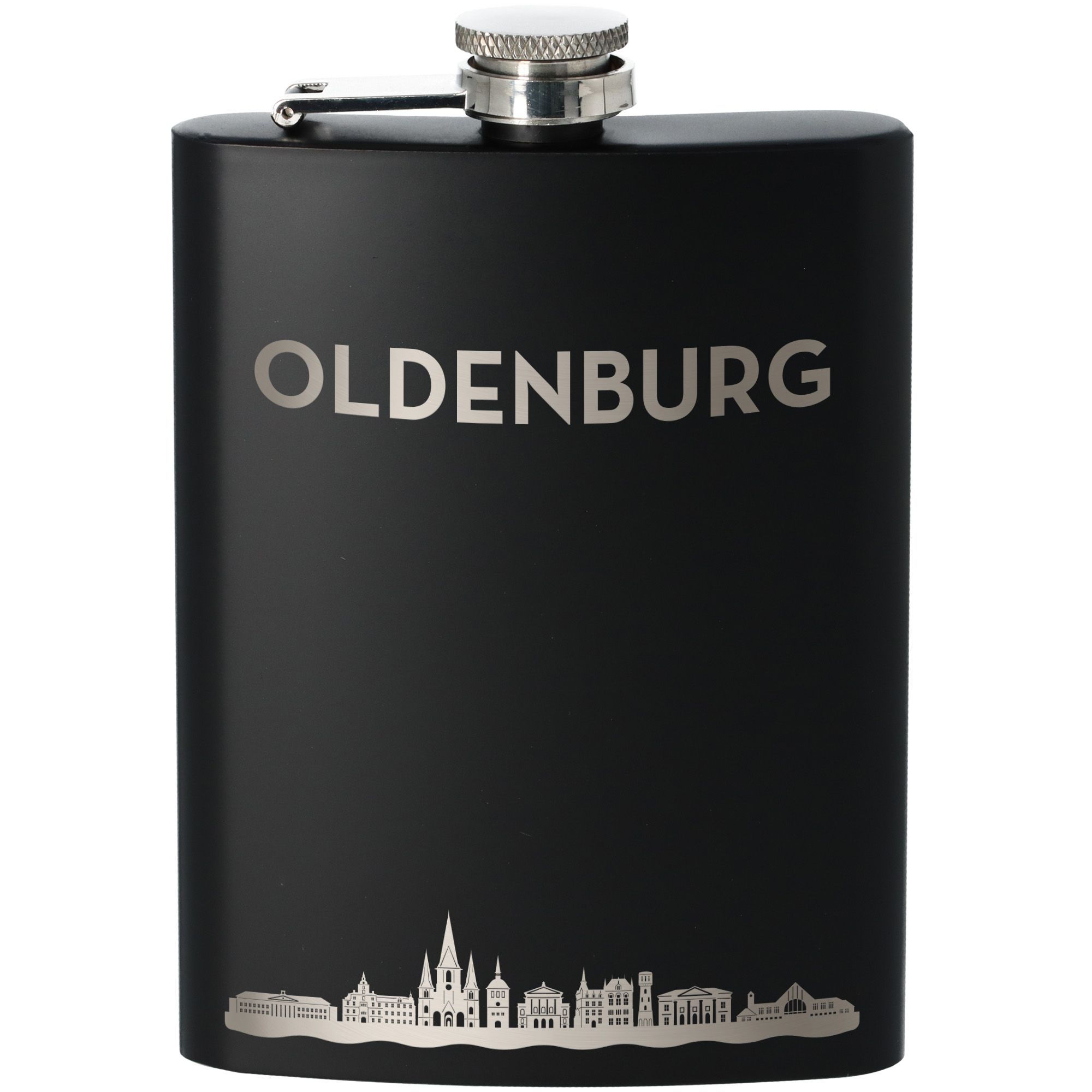 Flachmann Skyline Oldenburg Schwarz 225ml Flasche, Rasierwasser
