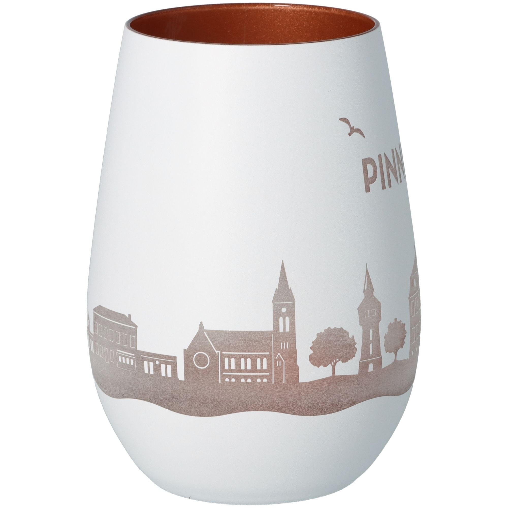 Windlicht Skyline Pinneberg Weiß/Bronze Töpferei, Krug, Vase, Kunst, Porzellan