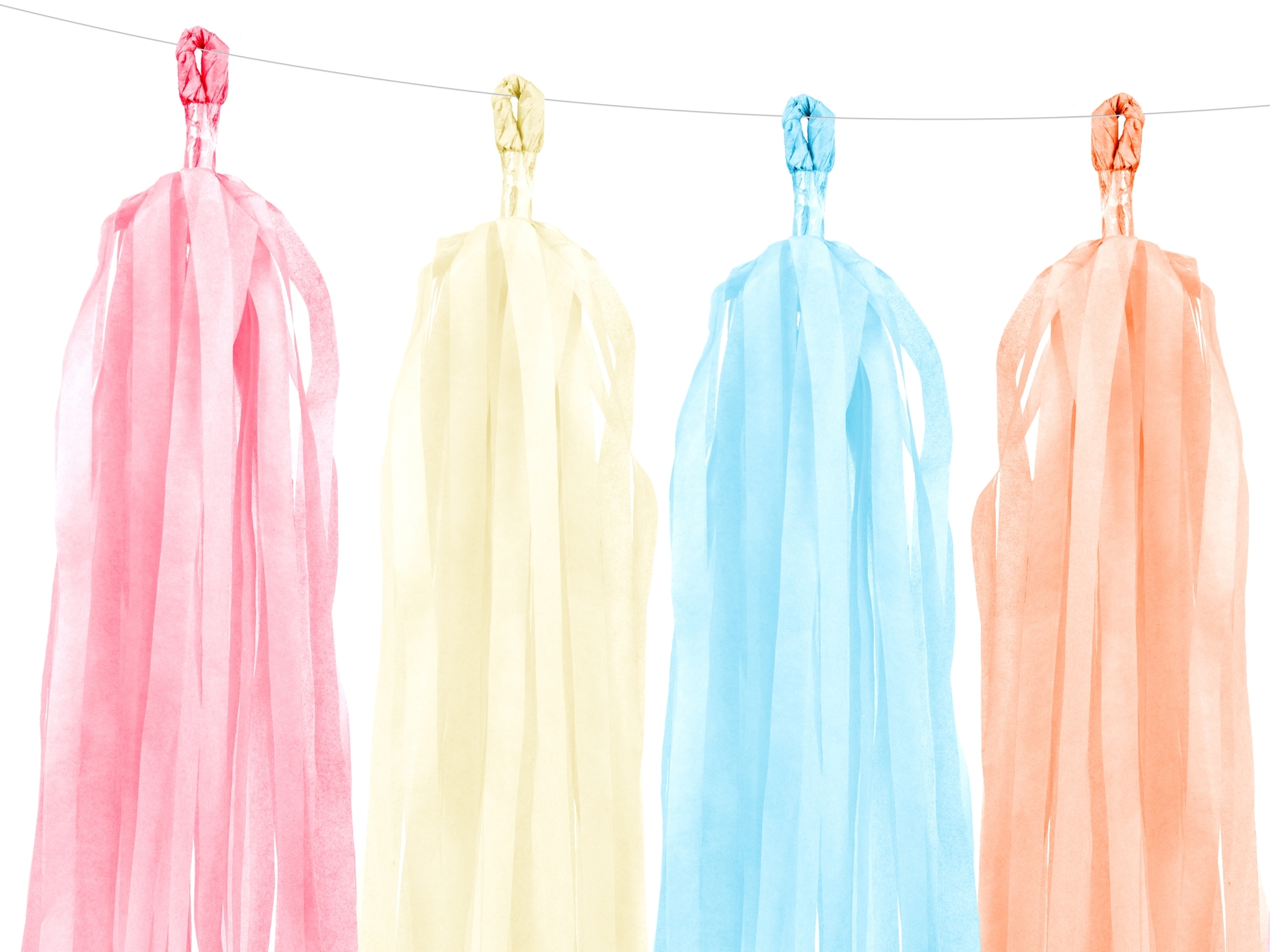 Tasselgirlande Pastellfarben - 12 Tassel