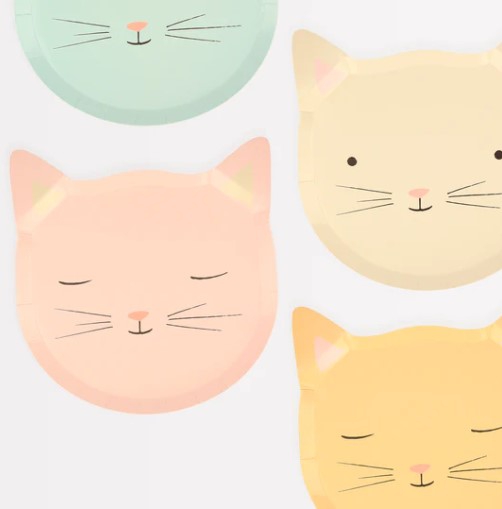 Meri Meri - 8 Pappteller "Katze" Meri Meri - 8 Pappteller "Katze"