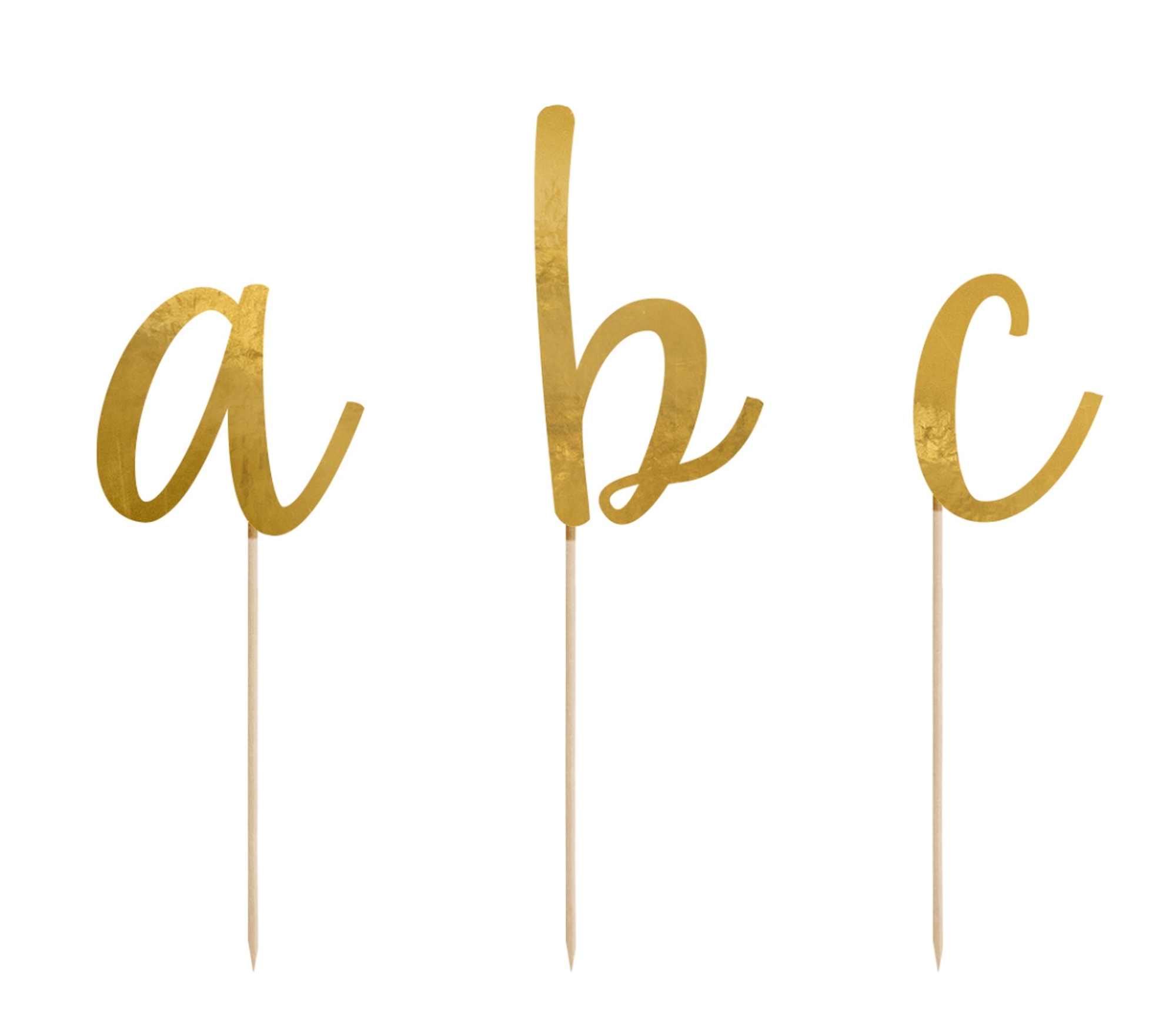 Cake Topper - ABC - Alphabet Gold