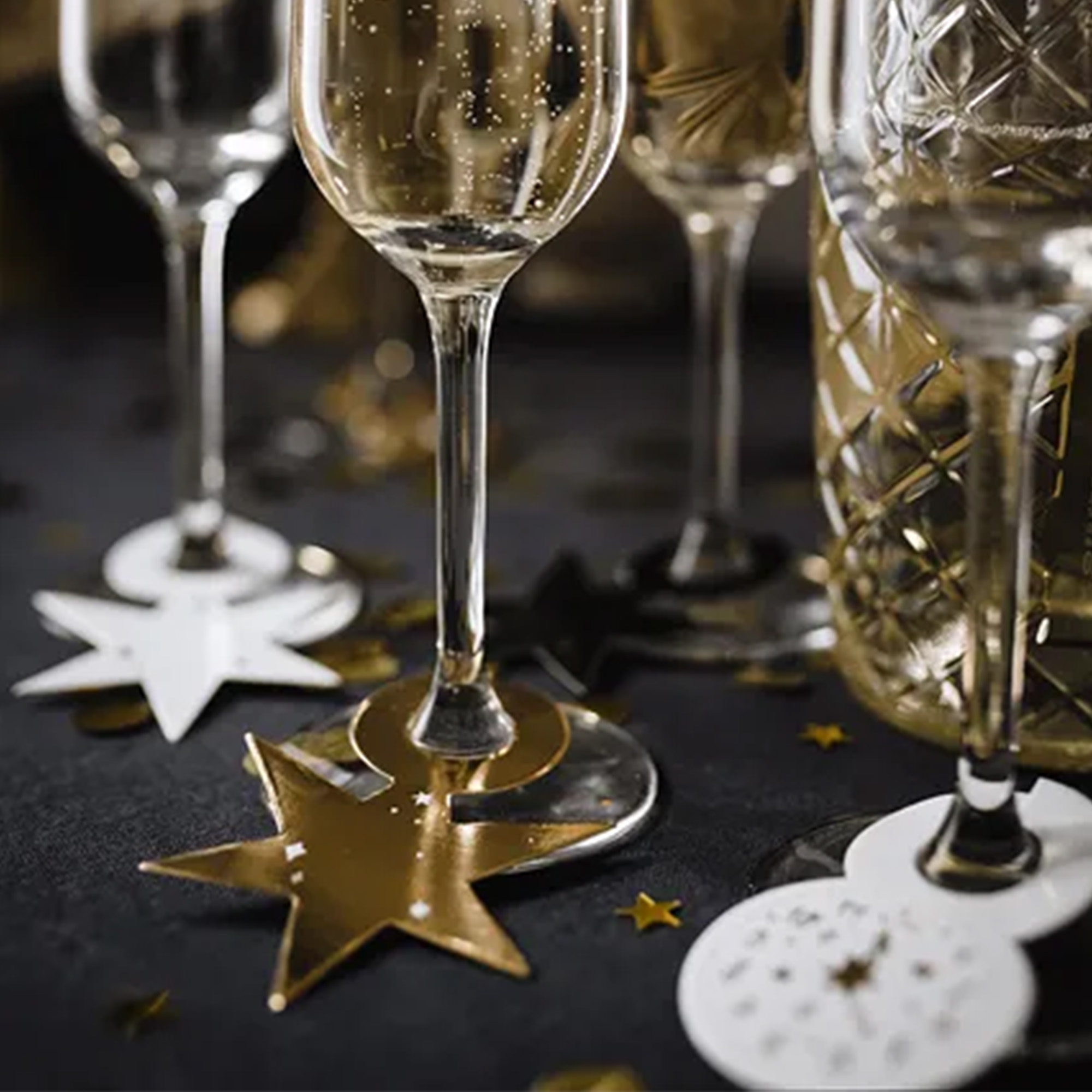 6 Glasanhänger Happy New Year 6 Glasanhänger Happy New Year