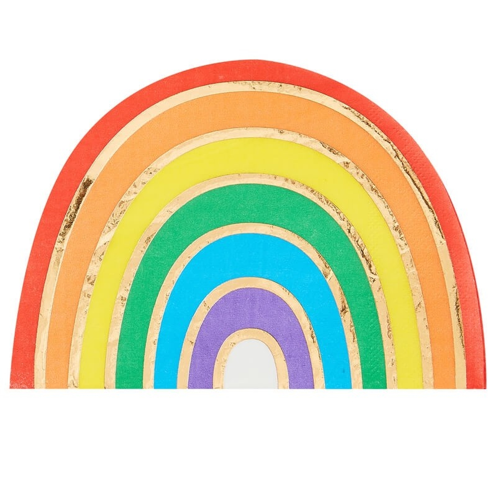 16 Servietten "Regenbogen" Bunt/Gold