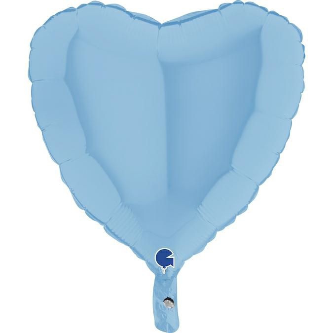 Folienballon Herz Matte Blau 45cm