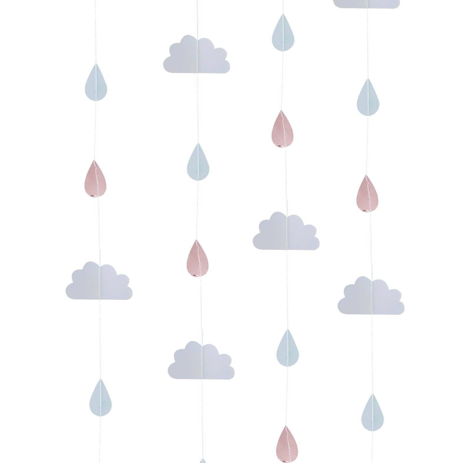 Hello World - Baby Shower Regen-Wolken-Hängedeko 6 Stück