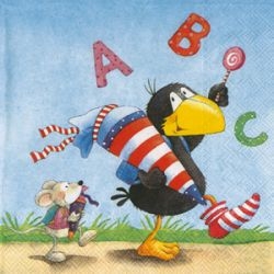 Rabe Socke - 20 ABC-Servietten zur Einschulung Rabe Socke - 20 ABC-Servietten zur Einschulung