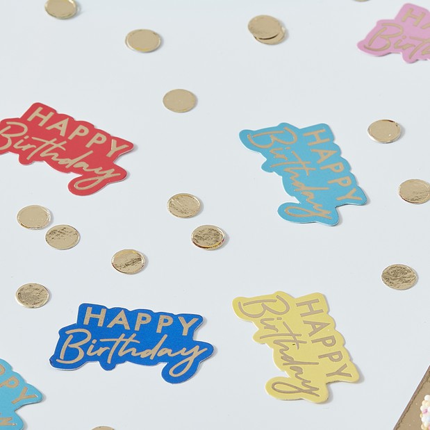 Konfetti "Happy Birthday" Bunt/Gold, 13g