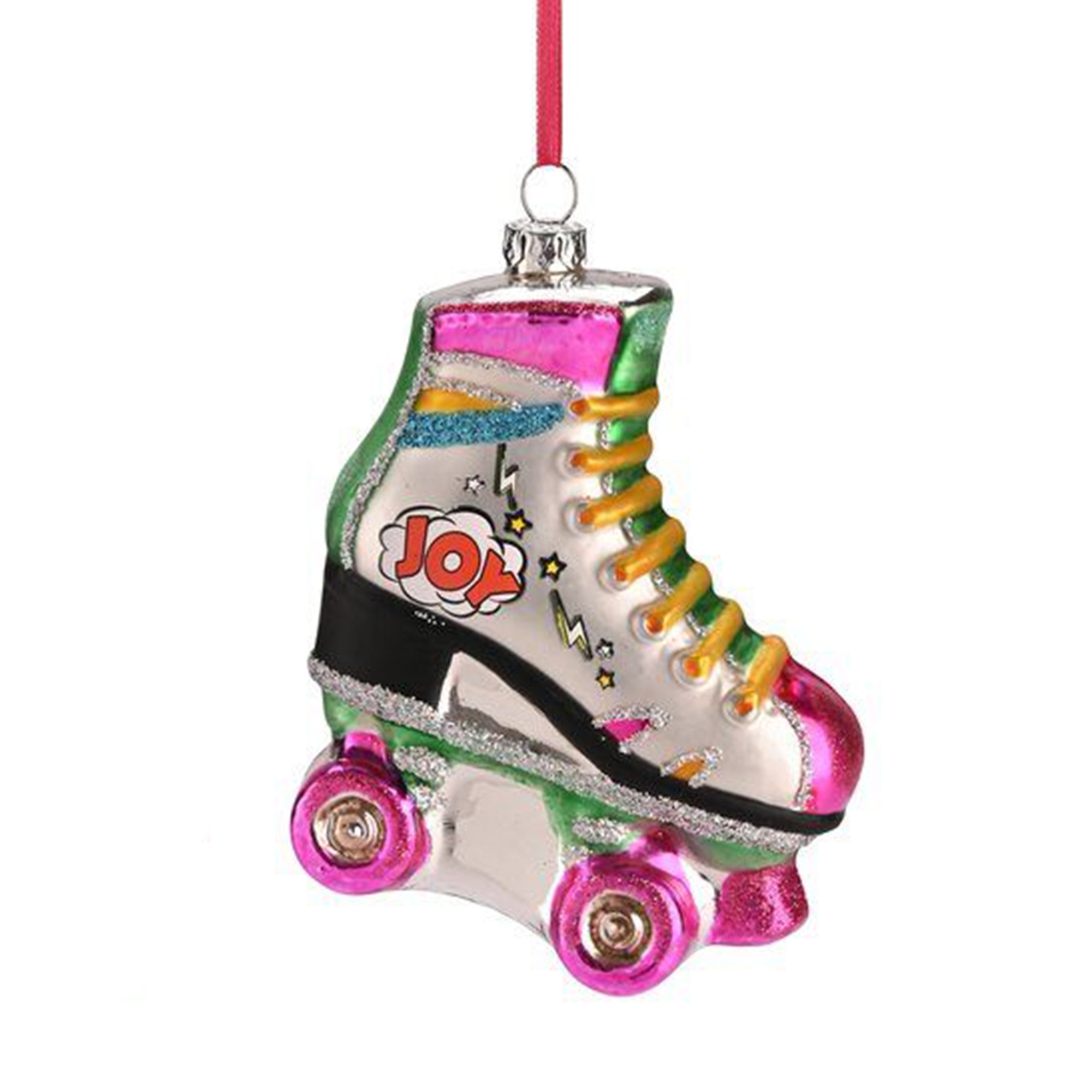 d6595ac5306801759d01ca680d3a2d980c029612 Weihnachtskugel "Rollschuh, pink"