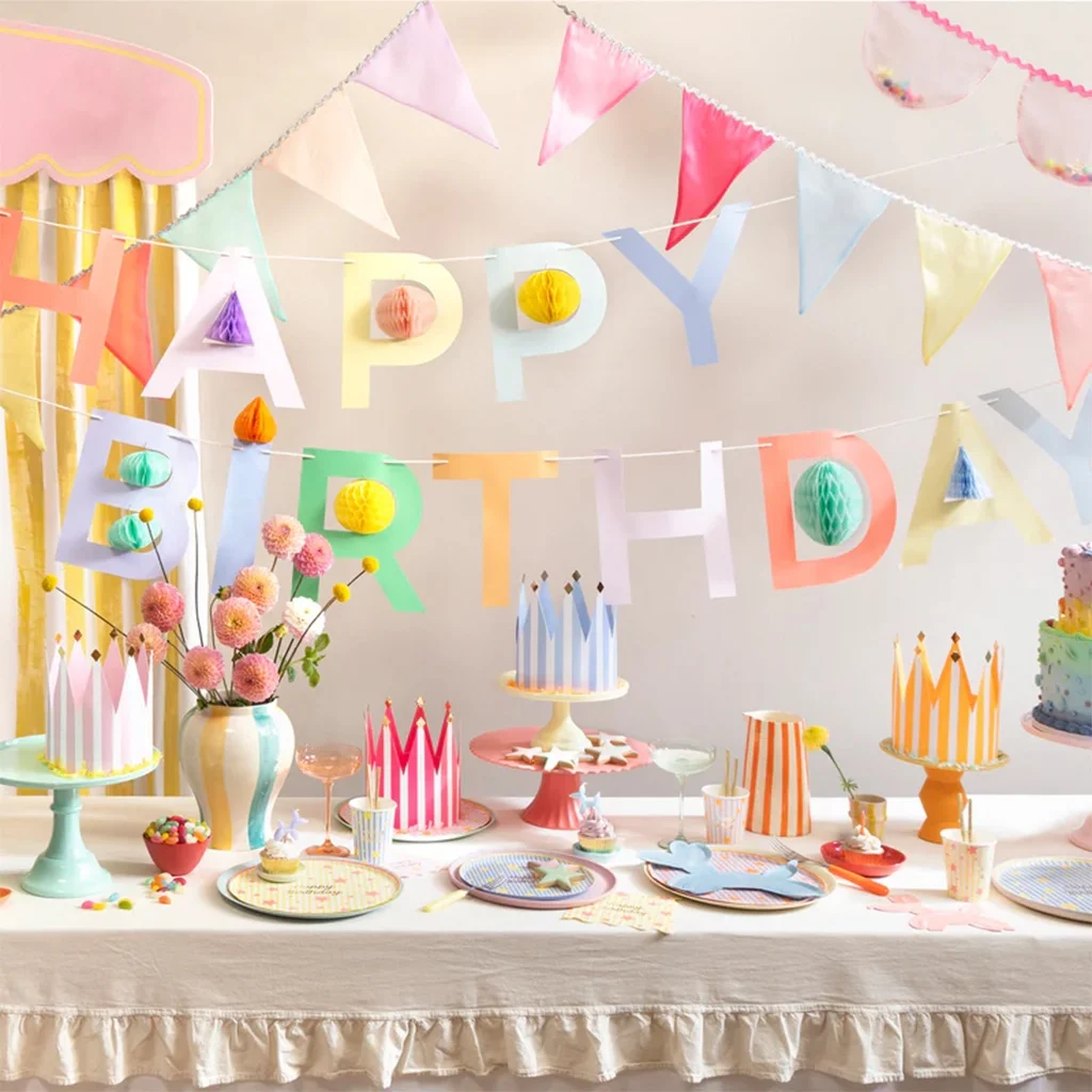 Meri Meri - Wabengirlande "Happy Birthday" 1,8 m
