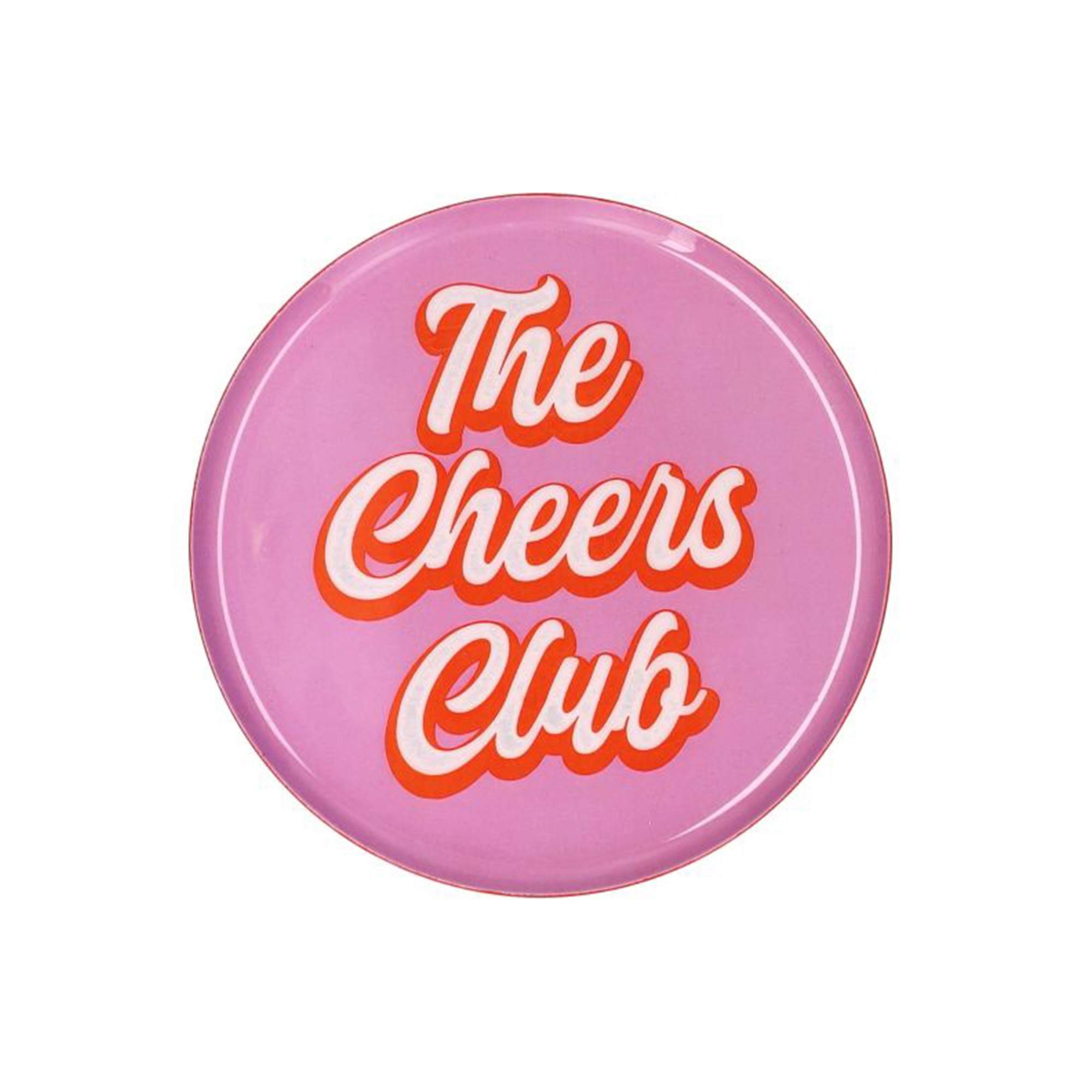Dekotablett "The Cheers Club", Rosa - XS Abzeichen, Logo, Symbol, Teller
