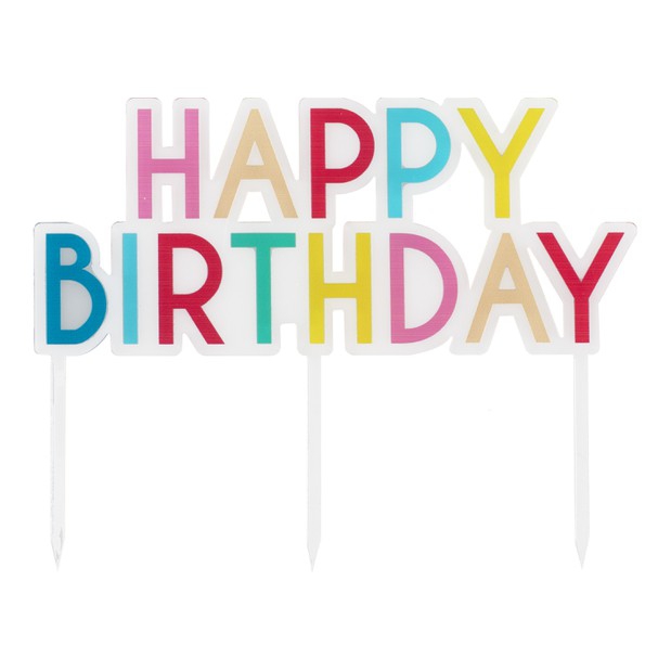 Cake Topper Acryl "Happy Birthday"