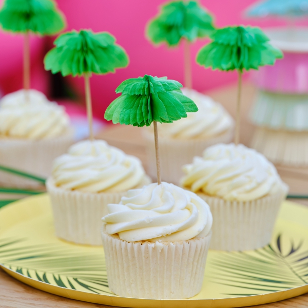 6 Cupcake Topper "Tiki Tropics", Palmen 6 Cupcake Topper "Tiki Tropics", Palmen