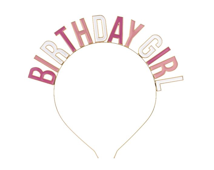 Haarreifen "Birthday Girl", Rosa/Weiß/Pink Haarreifen "Birthday Girl", Rosa/Weiß/Pink