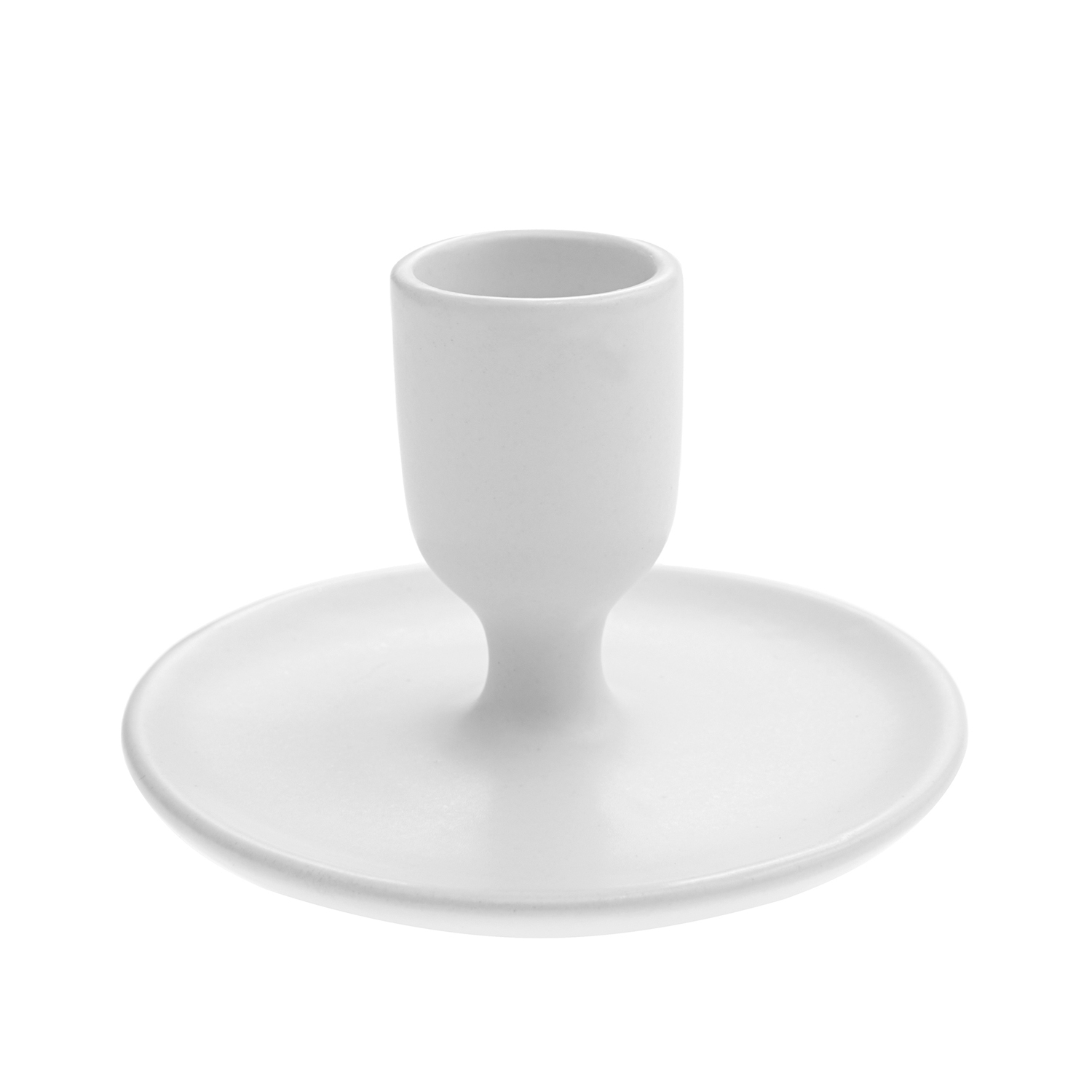 Stielkerzenhalter aus Keramik- klein, Weiß Stielkerzenhalter aus Keramik- klein, Weiß