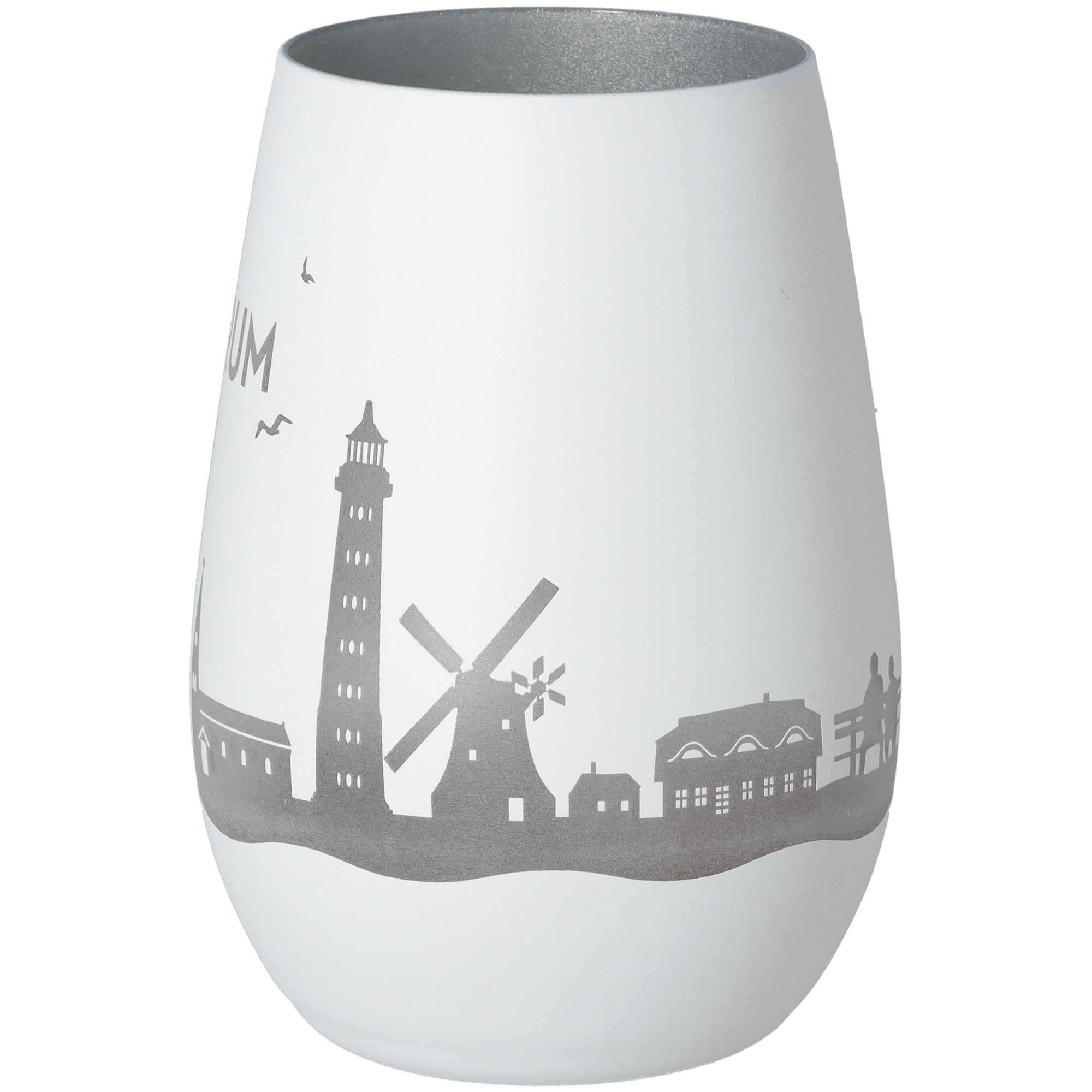 Windlicht Skyline Amrum Weiß/Silber Windlicht Skyline Amrum Weiß/Silber