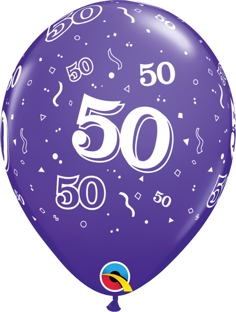 Qualatex Latexballon 50. Geburtstag verschiedene Farben Ø 30cm