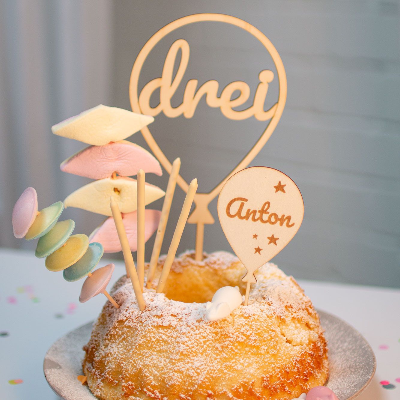 Cake Topper Ballon Stern Set Zahl 3 Cake Topper Ballon Stern Set Zahl 3